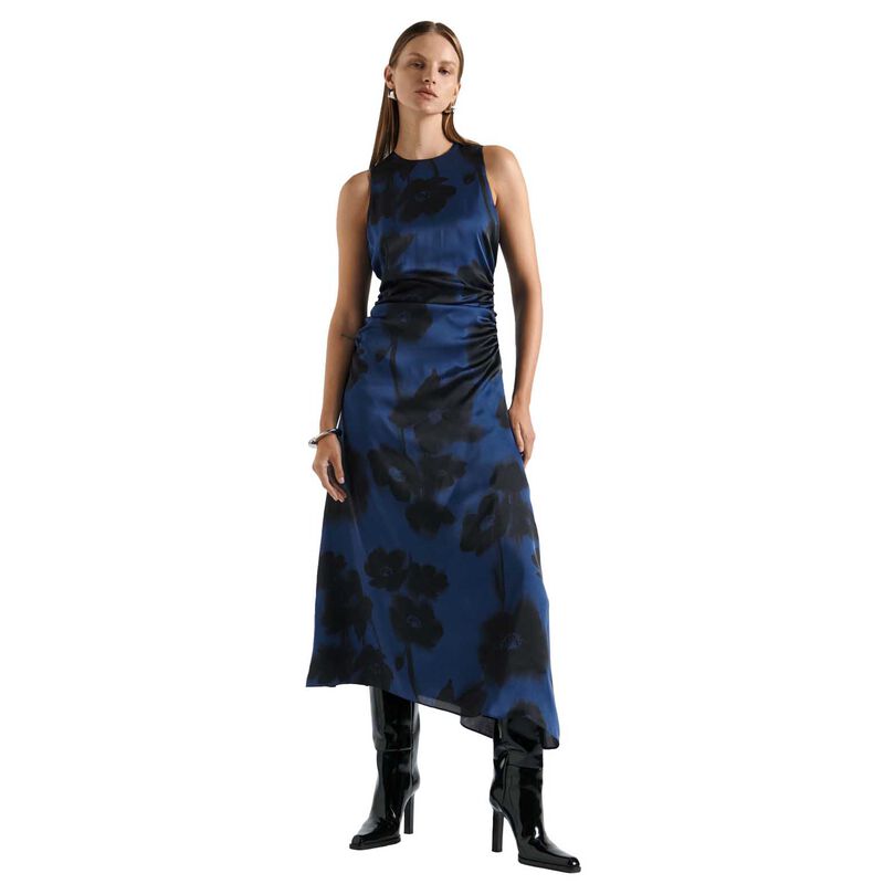 Cue Falling Floral Satin Midi Dress image number 0